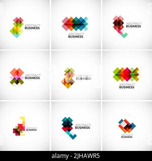 Company vector logo branding design elements. Set of abstract shaped vector symbols. Stock Vector