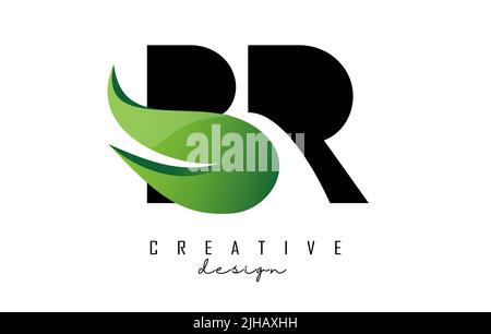 BR Letter Design with Creative Cut and Colorful Rainbow Texture. RB ...