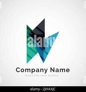 Geometric shape icon, company logo design Stock Vector