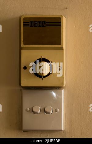 Fan Switch and Two Way Switch Together Stock Photo