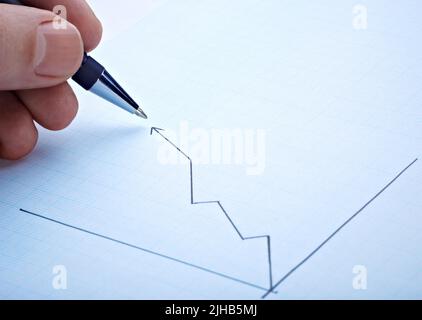 business finance pencil graph chart office Stock Photo