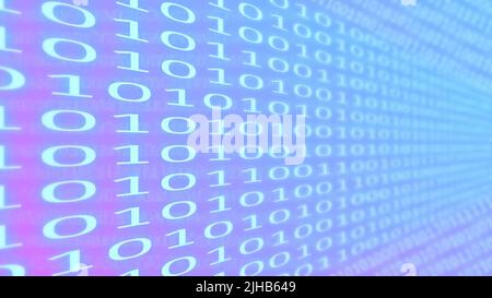 Binary Code Number Random Digital Technology Background - 3D ...