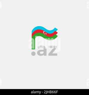 Azerbaijan flag icon. Original simple design of the azerbaijani flag, map marker. Design element, template national poster with az domain. State Stock Vector
