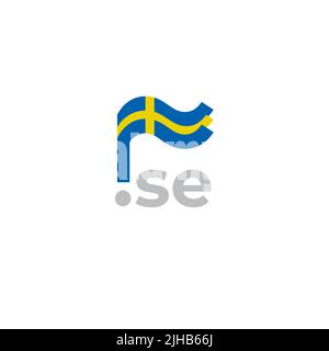 Sweden flag icon. Original simple design of the swedish flag on white background, place for text. Design element, template national poster with se Stock Vector