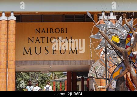 Nairobi, Kenya - July 09, 2017: Entry to national museum building capital city Nairobi Kenya Africa. Stock Photo