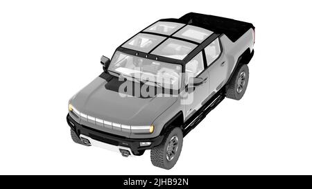 electric suv  on white background 3d rendering concept Stock Photo