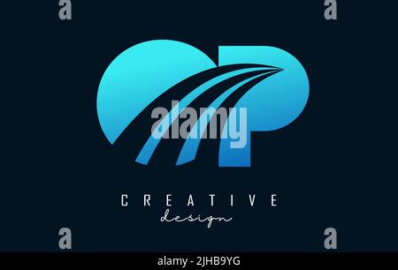 OP O P Lines Letter Design with Creative Elegant Zebra Vector ...