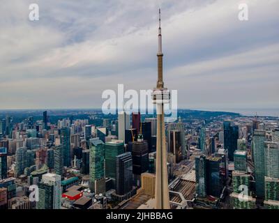 Toronto, ON, Canada. 15th July, 2022. Aerial view of the city of Toronto, Canada. Toronto is the capital city of the Canadian province of Ontario. Toronto is the fourth most populous city in North America. (Credit Image: © Walter G. Arce Sr./ZUMA Press Wire) Stock Photo
