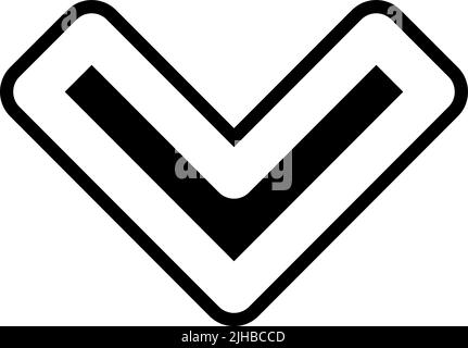 Basic essentials ui down chevron . Stock Vector