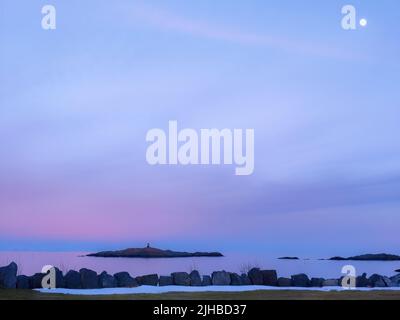 Blurry Pastel color sky, romantic mood in the evening dawn of Arctic Circle zone Stock Photo
