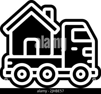 Construction business moving truck . Stock Vector