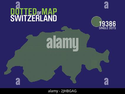 a dotted map of switzerland Stock Vector