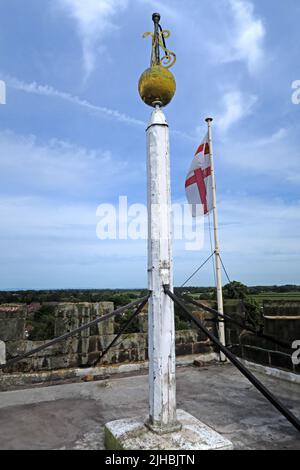 Top of St Wilfrids Church clock tower, Church Lane, Grappenhall,  Warrington, Cheshire, England, UK, WA4 3EP - 76 feet (23 m) high Stock Photo