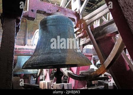 St Wilfrids Church Belltower main bell, prior to 2019, Grappenhall Village, Warrington,Cheshire,England,UK, WA4 2SJ Stock Photo