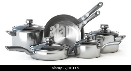 https://l450v.alamy.com/450v/2jhbttn/set-of-stainless-steel-pots-and-pans-isolated-on-white-3d-illustration-2jhbttn.jpg