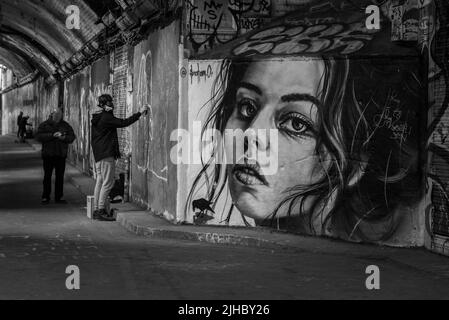 Leake street tunnels street art Stock Photo