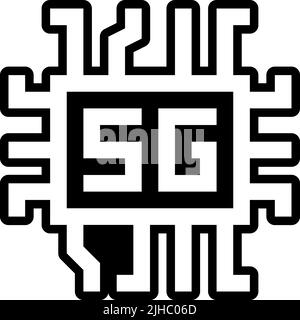 5G processor . Stock Vector