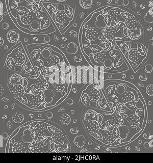 Trendy vector pizza pattern for pizzeria Stock Vector