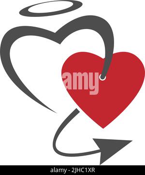 Devil heart icon logo design illustration template Stock Vector