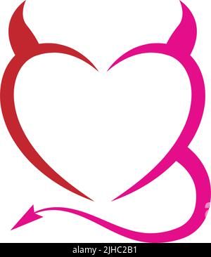 Devil heart icon logo design illustration template Stock Vector