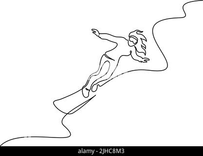 Snowboarding Freestyle Speed Line Drawing Sketch, Hand drawn Vector Outline  Artwork Stock Vector Image & Art - Alamy