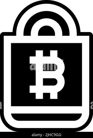 Keys and locks bitcoin . Stock Vector