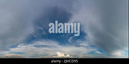 Fantastic soft thunderclouds at sunrise, natural composition Stock Photo