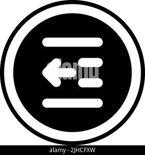 Text editor left indent . Stock Vector