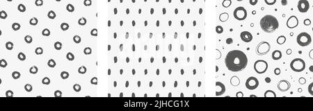Polka dots and circles seamless pattern collection Stock Vector