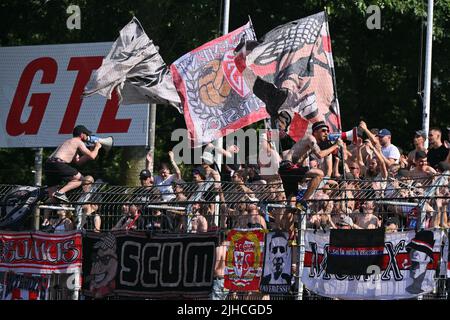 Lugano, Switzerland. 26th Feb, 2022. Lugano Fans during the Super League  match between FC Lugano and FC Servette at Cornaredo Stadium in Lugano,  Switzerland Cristiano Mazzi/SPP Credit: SPP Sport Press Photo. /Alamy