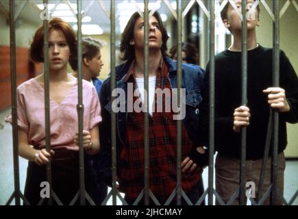 MOLLY RINGWALD, EMILIO ESTEVEZ, JUDD NELSON, ANTHONY MICHAEL HALL, THE BREAKFAST CLUB, 1985 Stock Photo