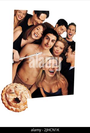 MENA SUVARI, CHRIS KLEIN, EDDIE KAYE THOMAS, SEANN WILLIAM SCOTT, ALYSON HANNIGAN, JASON BIGGS, TARA REID, AMERICAN PIE, 1999 Stock Photo