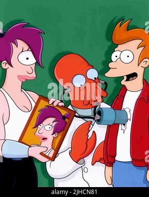 TURANGA LEELA, DR. JOHN A. ZOIDBERG, PHILIP J. FRY, FUTURAMA, 1999 Stock Photo