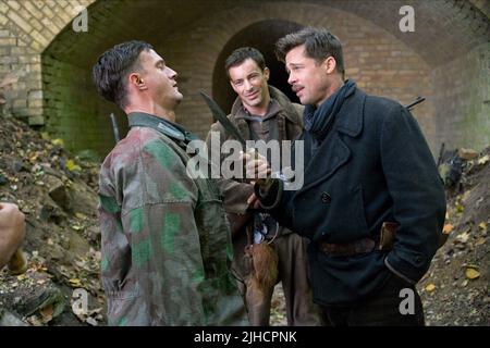 TIL SCHWEIGER, GEDEON BURKHARD, BRAD PITT, INGLOURIOUS BASTERDS, 2009 Stock Photo