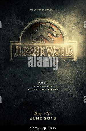 MOVIE POSTER, JURASSIC WORLD, 2015 Stock Photo