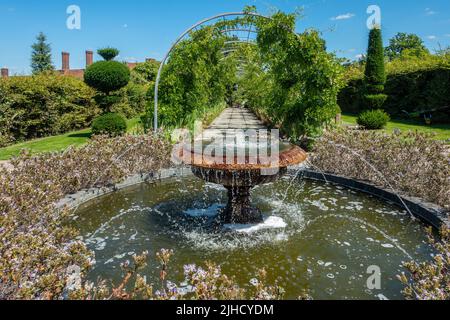 The Fountain in the Cottage Garden RHS Wisley Gardens Wisley England UK Stock Photo