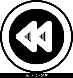 Multimedia ui fast backward . Stock Vector