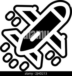 Nuclear energy airplane . Stock Vector