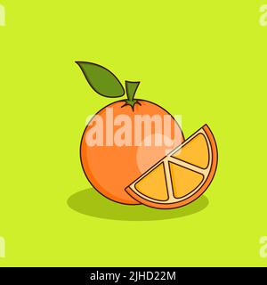 Orange fruit cartoon vector illustration Stock Vector