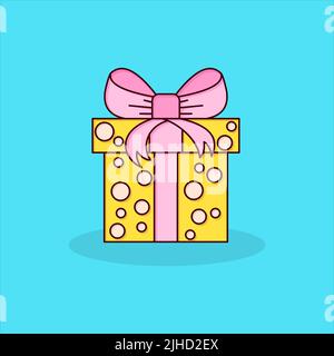 Gift box cartoon style vector illustration Stock Vector