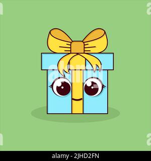 Gift box cartoon style vector illustration Stock Vector