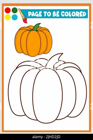 coloring book for kids cute pumpkins Stock Vector