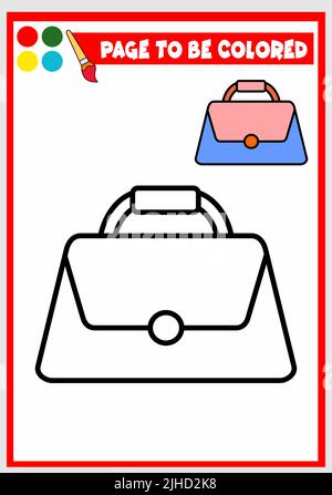 coloring book for kids. bag vector Stock Vector