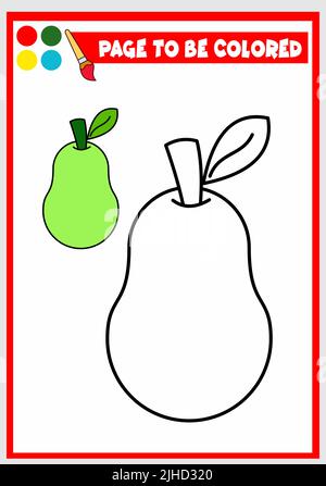 coloring book for kids. avocado vector Stock Vector