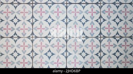 background with floor tiles with turkish pattern. Stock Photo