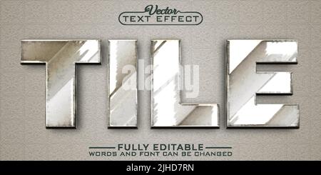 Bathroom Tiles Vector Editable Text Effect Template Stock Vector