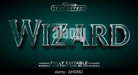 Mystic Wizard Editable Text Effect Template Stock Vector
