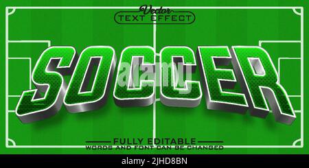 Football Soccer Vector Editable Text Effect Template Stock Vector