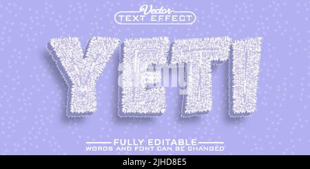 Yeti Editable Vector Text Effect Template Stock Vector