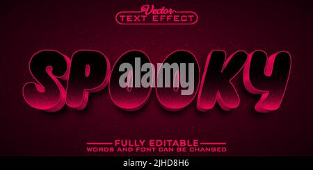 Spooky Editable Vector Text Effect Template Stock Vector